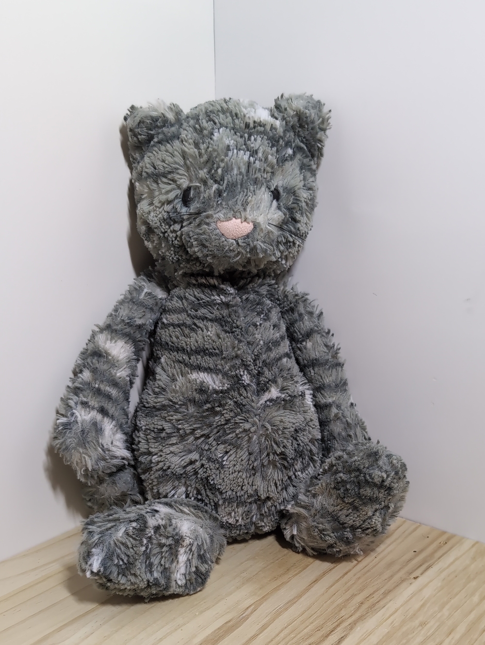 Jellycat Grey Plush Cat Bashful Tabby Kitten Rare EUC *BIN